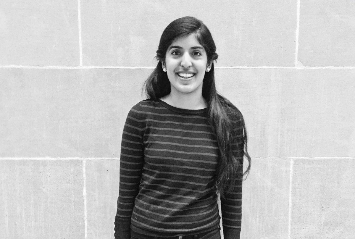 Tanvee Varma ’18 is the student researcher is the leading the initiative to create an AAPI report for the City of Boston. | Photo by Connie Truong '17, Staff Photographer.